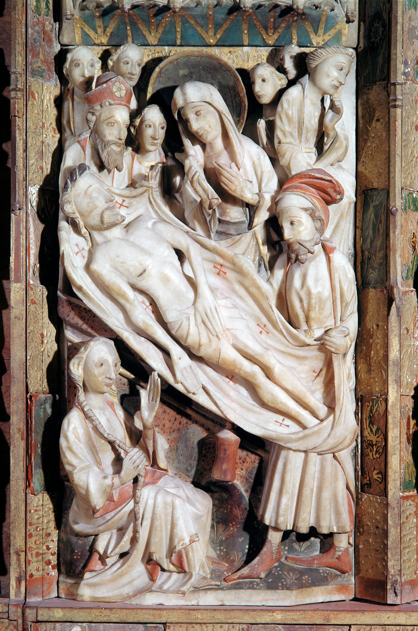Depozice, Polyptych vášně (alabastrový reliéf od English School