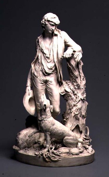 Derby pastýř, cca 1795 (biskvitový porcelán) od English School