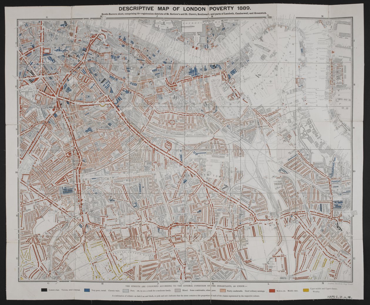 Popisná mapa londýnské chudoby, Charles Booth od English School