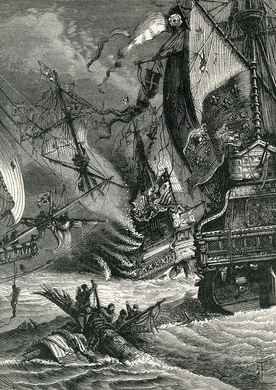 Zničení španělské armády, 1865 od English School