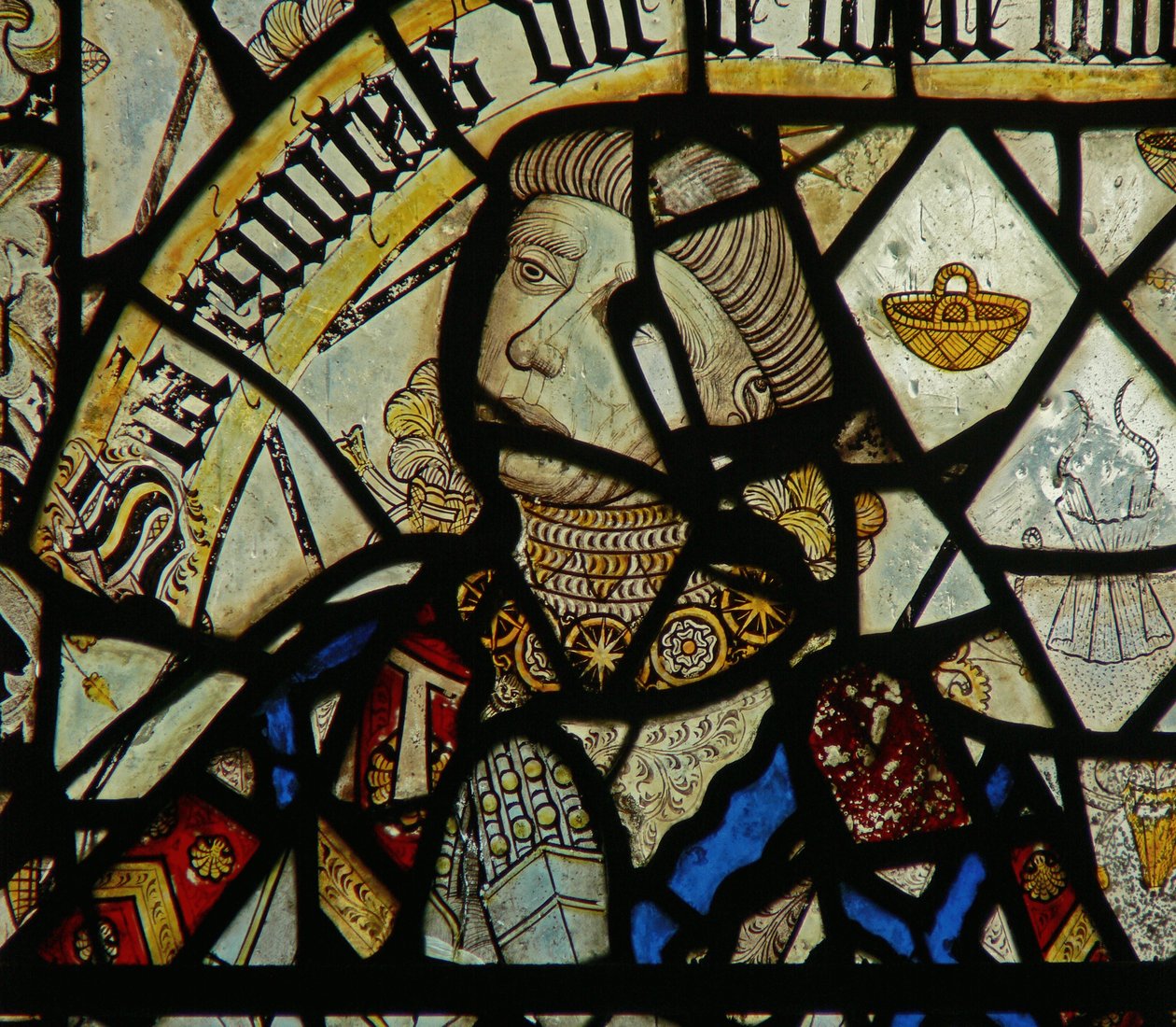 Detail z okna zobrazujícího dárce (vitráže) (detail 344929) od English School