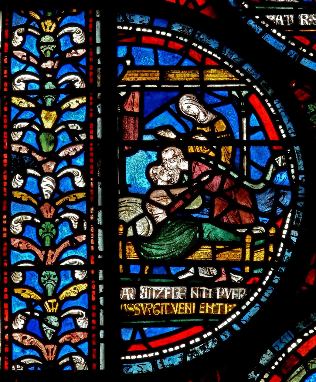 Detail z Miracle Window zobrazující Johna Roxborougha a Henryho Beche od English School