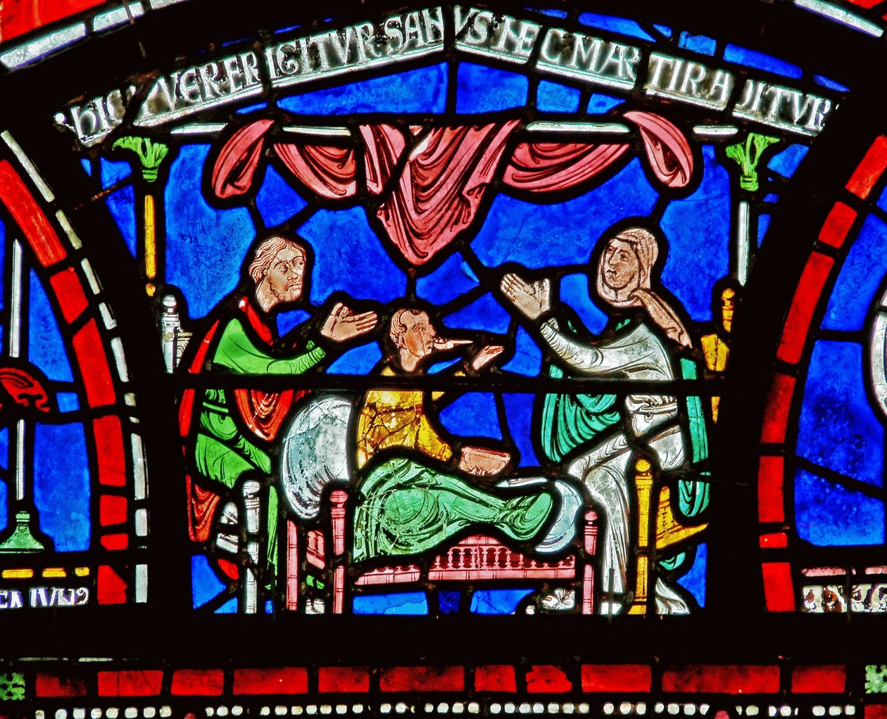 Detail z Miracle Window zobrazující příběh Jordana Fitzeisulfse od English School