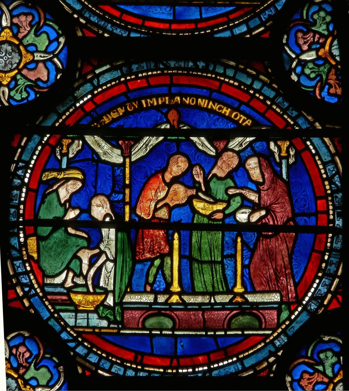 Detail z Miracle Window zobrazující Petronillu, jak se léčí od English School