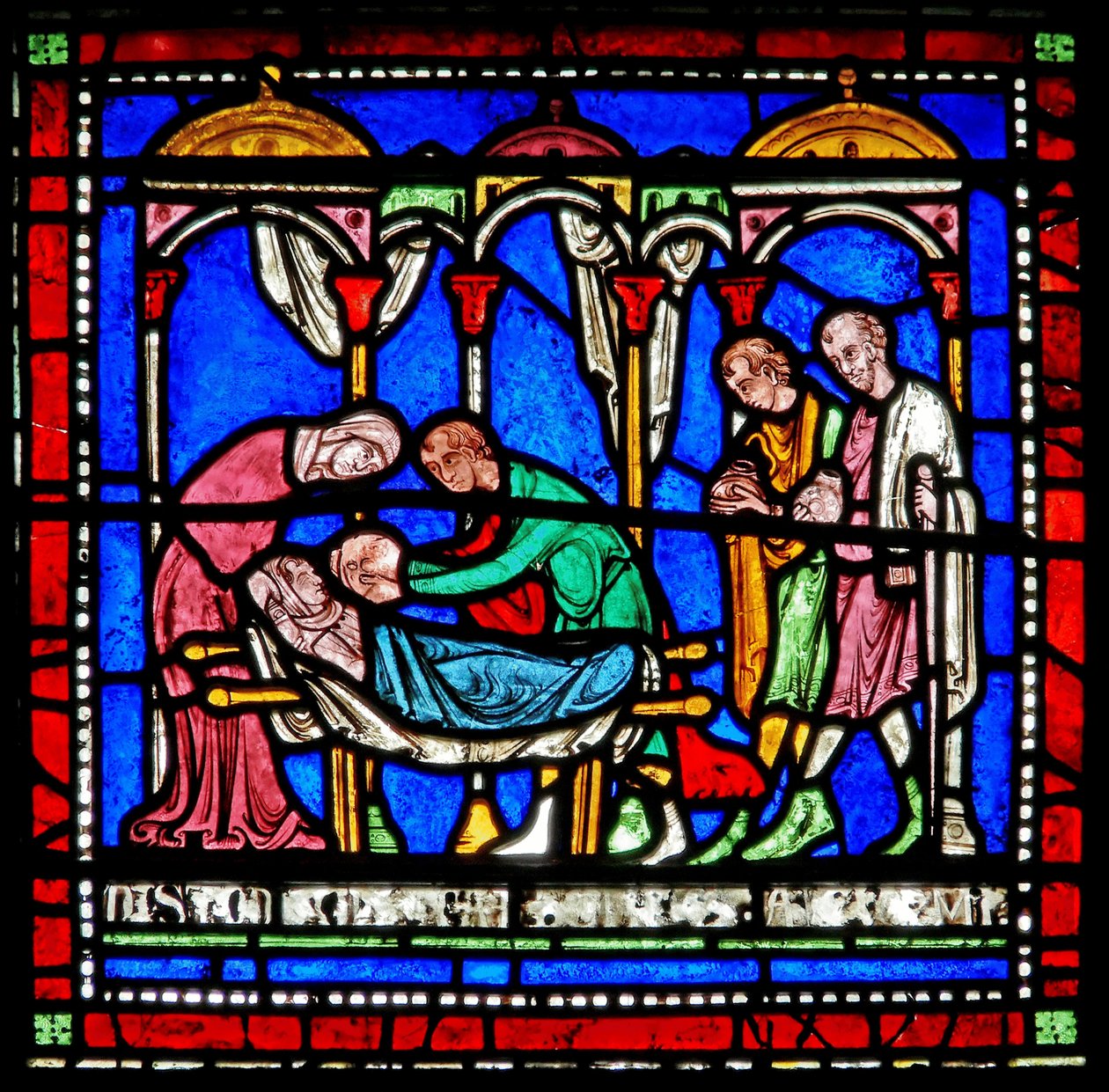 Detail z Miracle Window zobrazující příběh Richarda ze Sunieves od English School