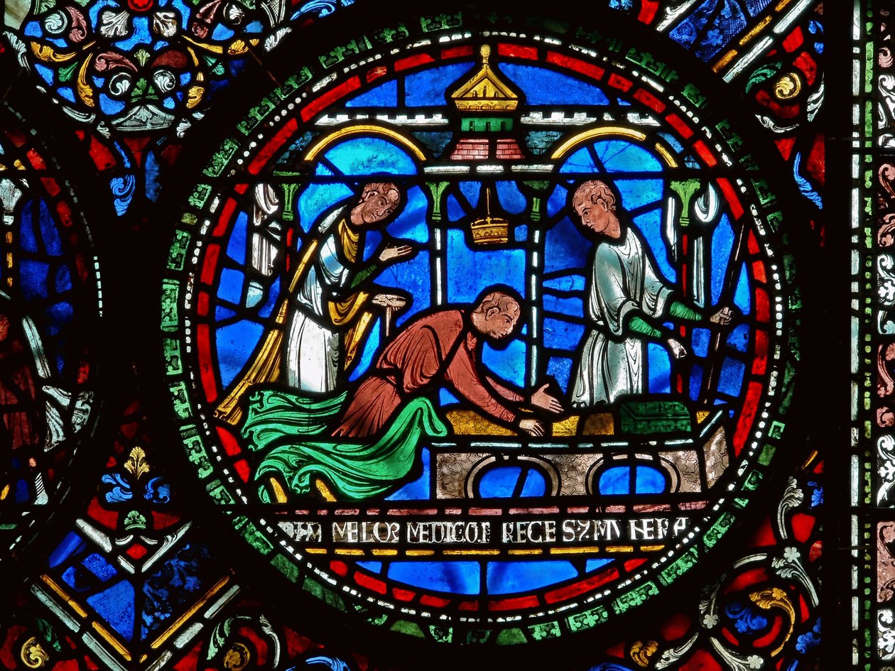 Detail z Miracle Window zobrazující Williama Kelletta a Adama Forrestera od English School