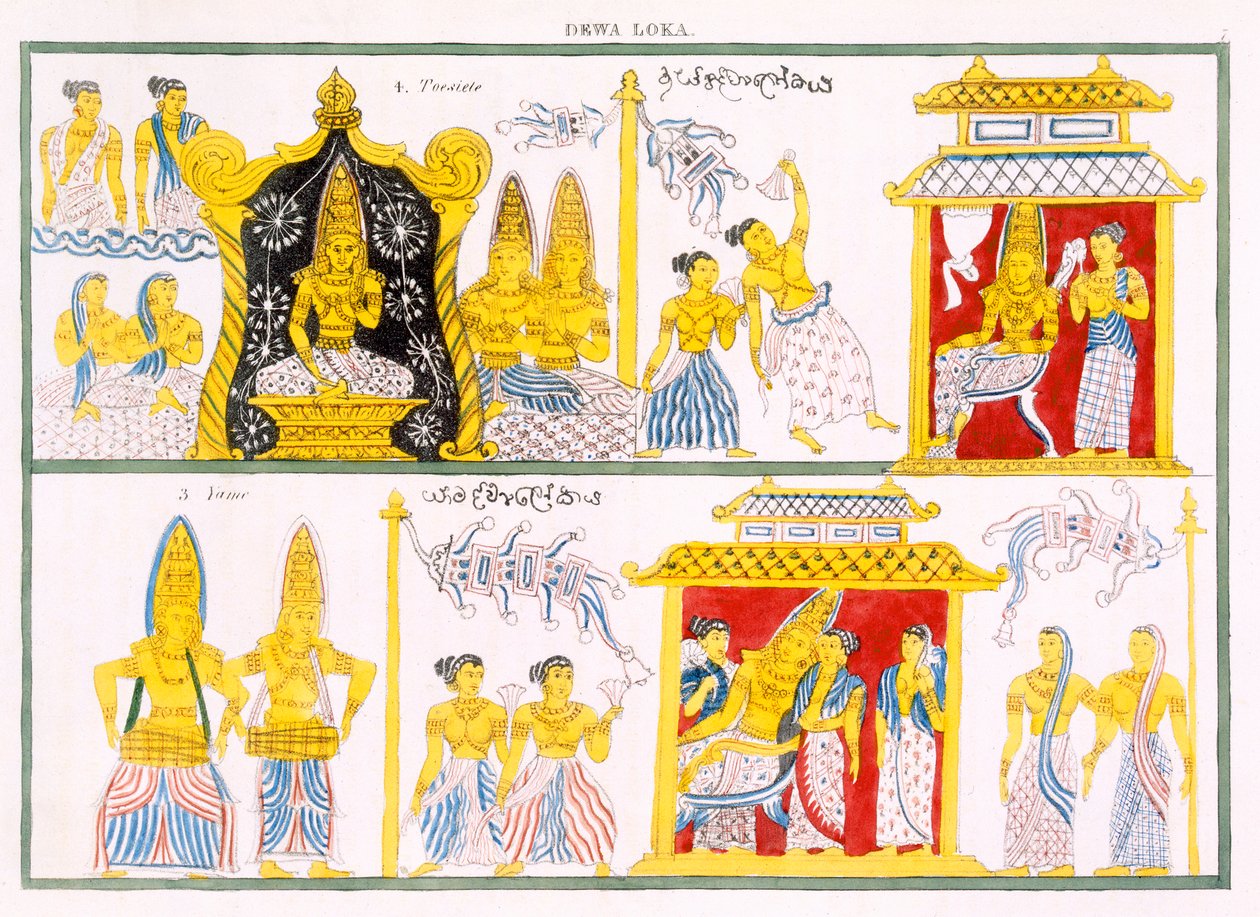 Dewa Loka, z Historie a doktrína buddhismu od Edwarda Uphama, 1829 od English School