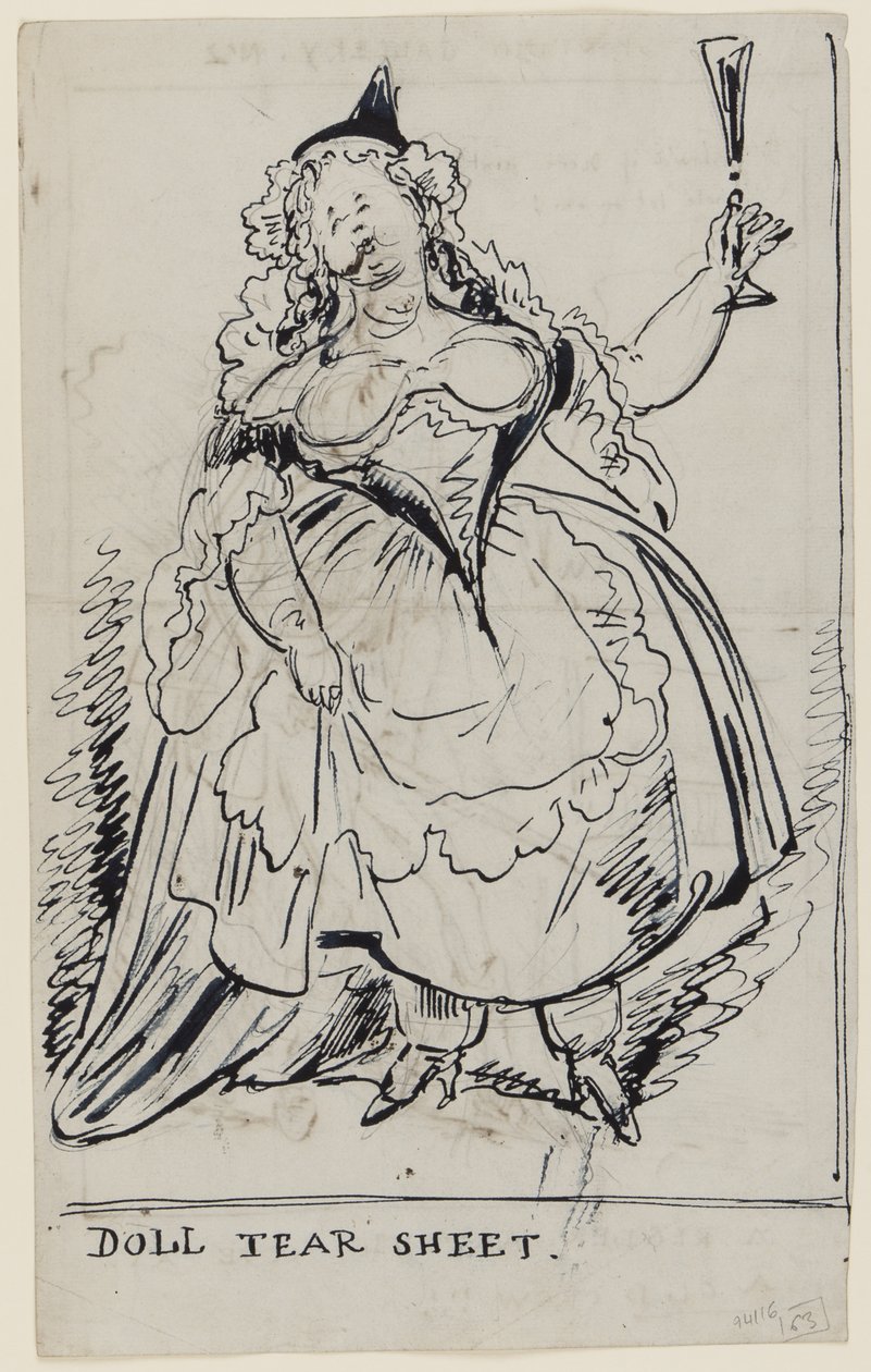 Doll Tear Sheet, c.1825 (pero a inkoust na papíře) od English School