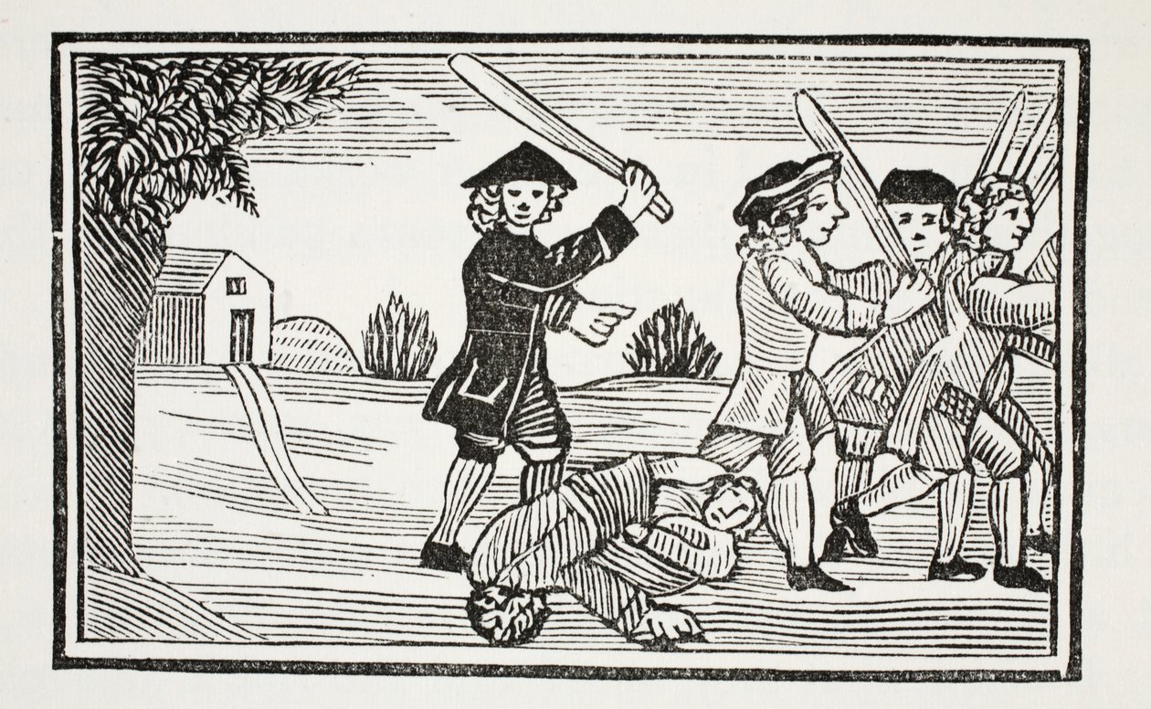 Dr Faustus trik na dvacet studentů, ilustrace z Chap-books of the Eighteenth Century od Johna Ashtona, hospoda. 1882 od English School