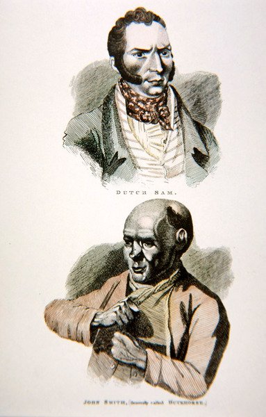 Dutch Sam a John Smith, z tisku vydaného v roce 1812 (barevné lito) od English School