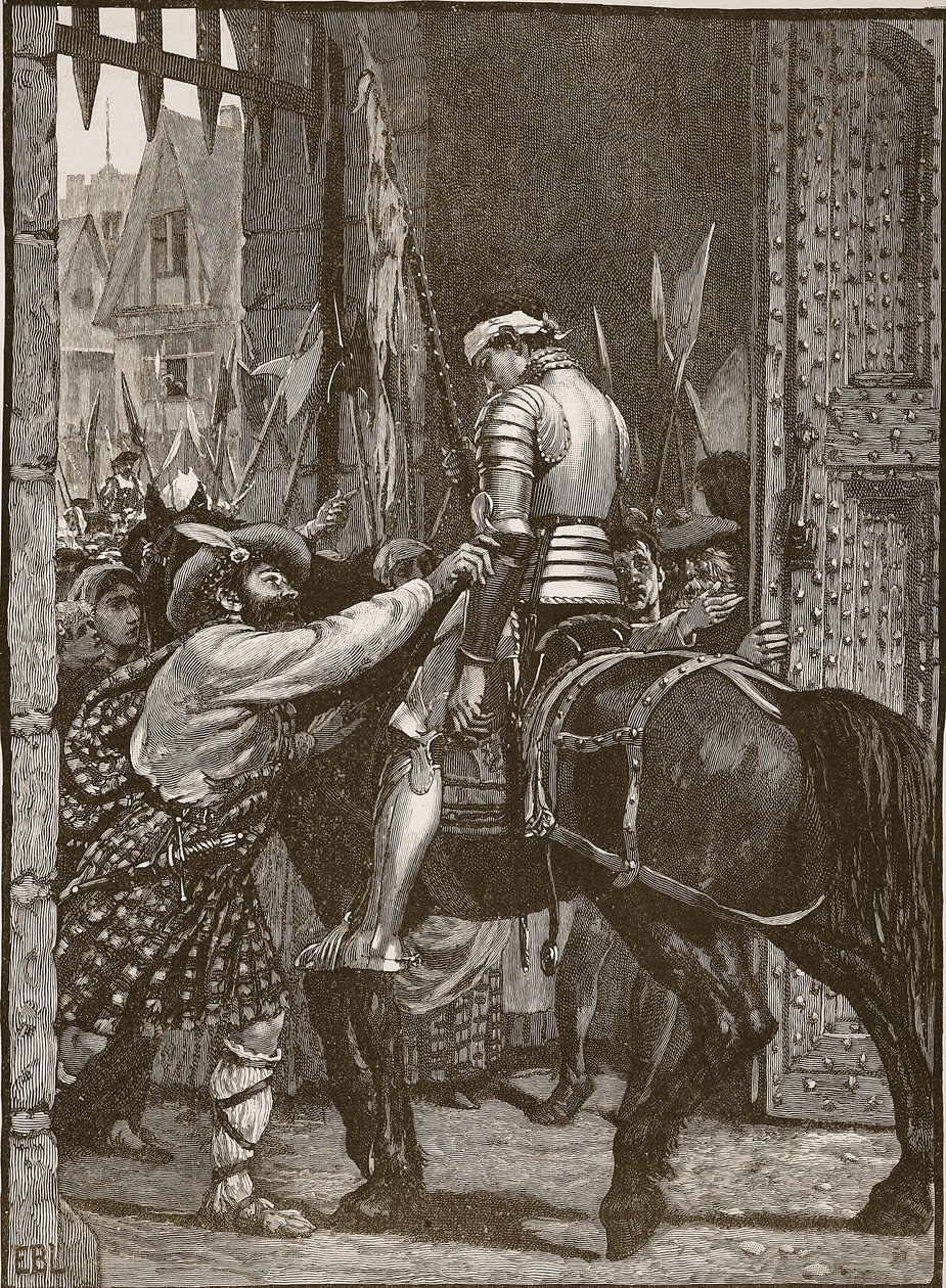 Edinburgh po Floddenu, ilustrace z Cassells Illustrated History of England (sépiová fotografie) od English School