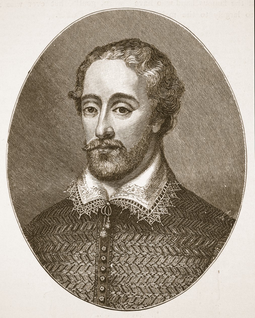 Edmund Spenser, z rytiny G. Vertueho, ilustrace z knihy The Church of England: Spence-Jones, vyd. cca 1910 (sépiová fotografie). od English School
