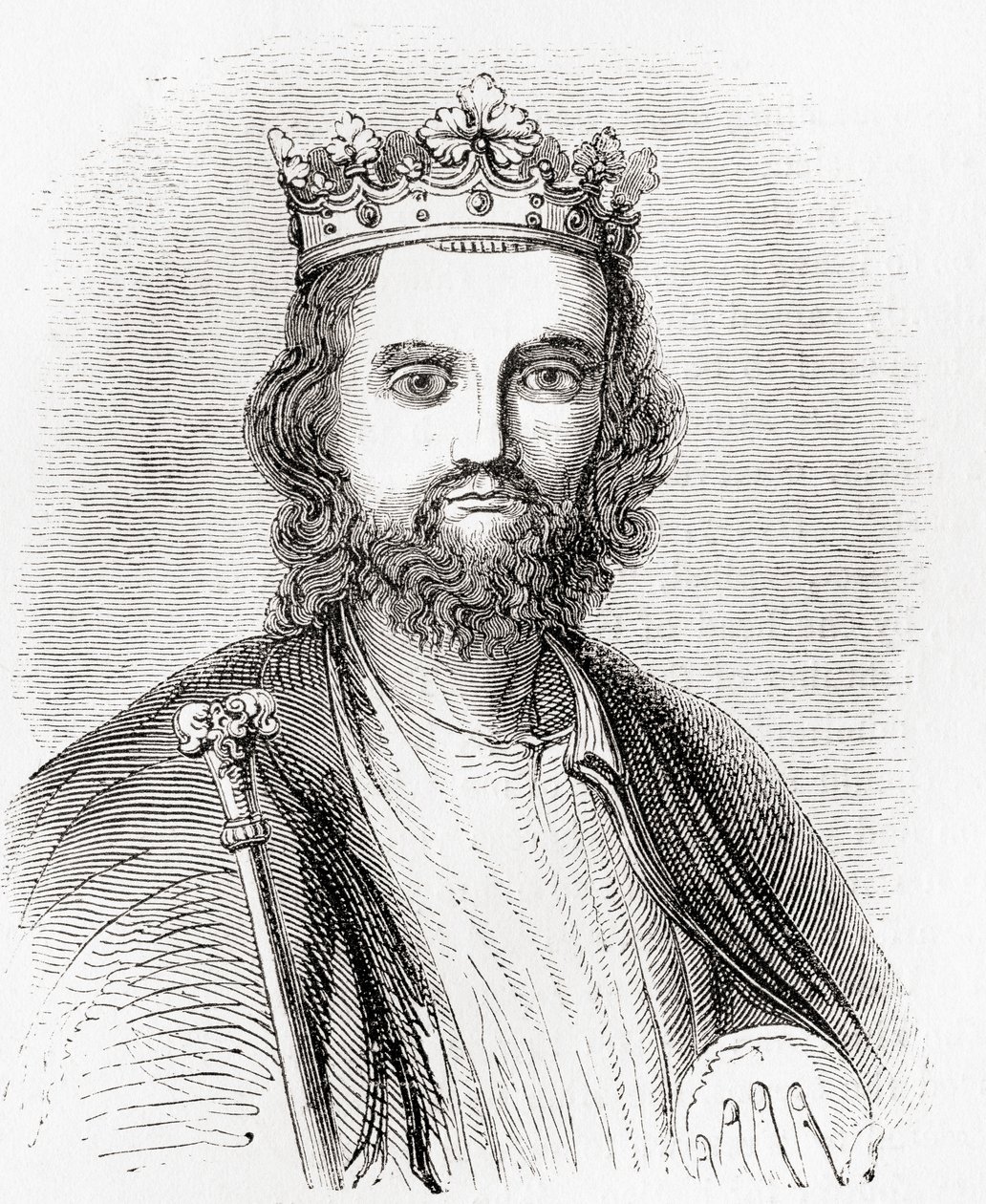 Eduard II. alias Eduard z Caernarfonu ze staré Anglie: A Pictorial Museum, vydáno 1847 od English School