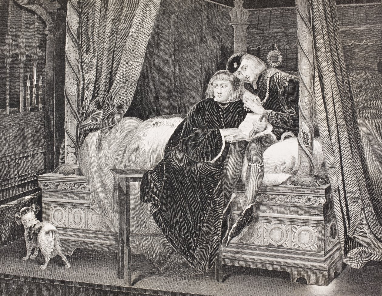 Edward V a Richard, vévoda z Yorku ve věži, z „Galerie historických portrétů“, vydané kolem roku 1880 od English School