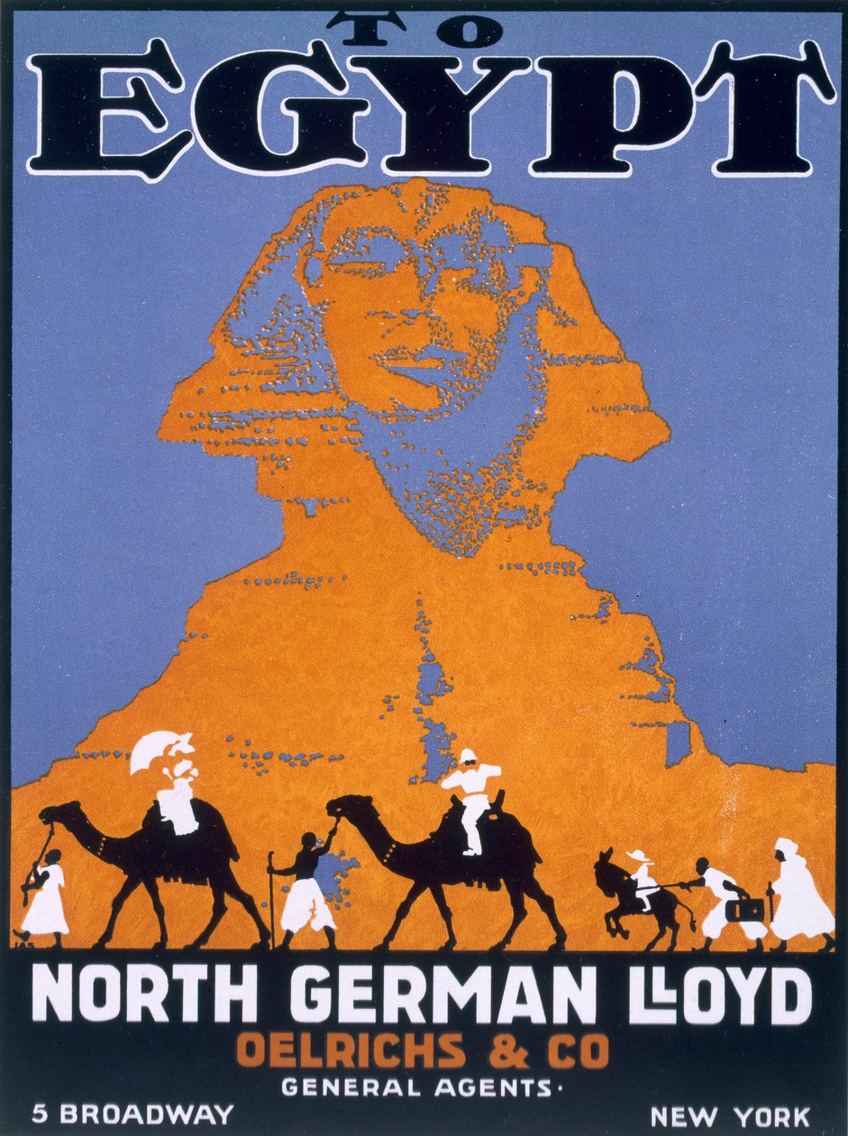 Egypt, reklamní plakát Norddeutscher Lloyd od English School