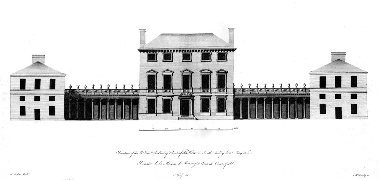 Nadmořská výška Rt. Honorable the Earl of Chesterfields House, 1767 od English School