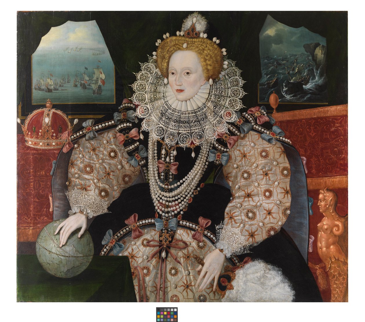 Alžběta I. (Portrét Armady), kolem roku 1588 (olej na dubové desce) od English School