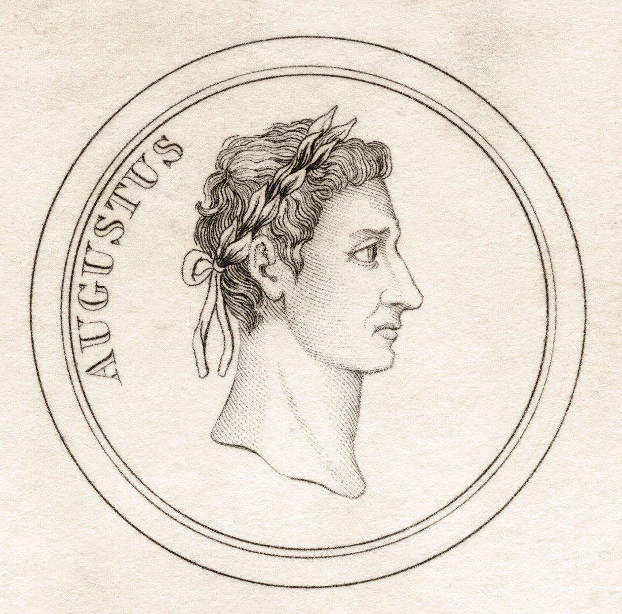 Císař Augustus, z „Crabbova historického slovníku“, vydaného v roce 1825 od English School