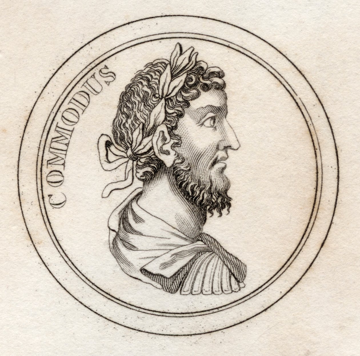 Císař Commodus, z „Crabbova historického slovníku“, vydaný v roce 1825 od English School