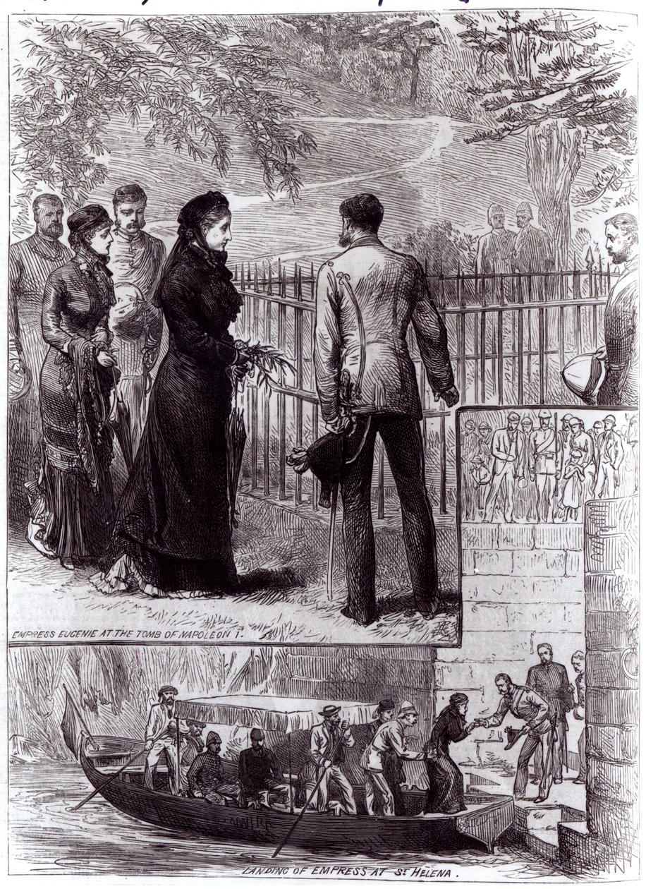 Císařovna Eugenie na návštěvě hrobky Napoleona I. na Svaté Heleně, 1880 od English School