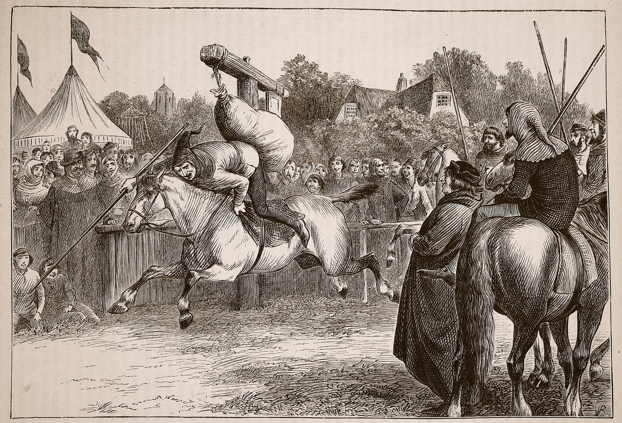 Anglické veselí ve čtrnáctém století: Ilustrace z Cassells Illustrated History of England (sépiová fotografie). od English School