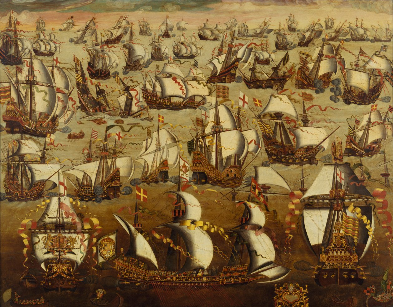 Anglické lodě a španělská armáda, srpen 1588 od English School