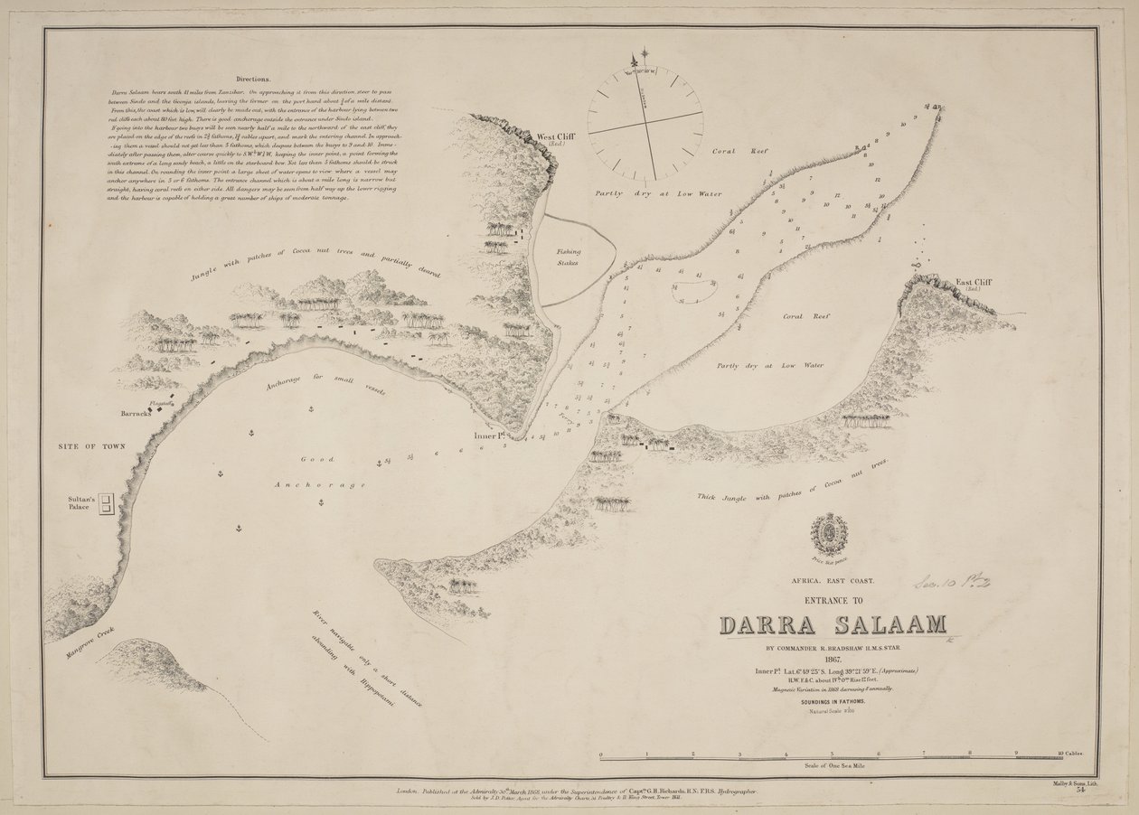 Vstup do Darra Salaam, velitel R. Bradshaw, HMS Star od English School
