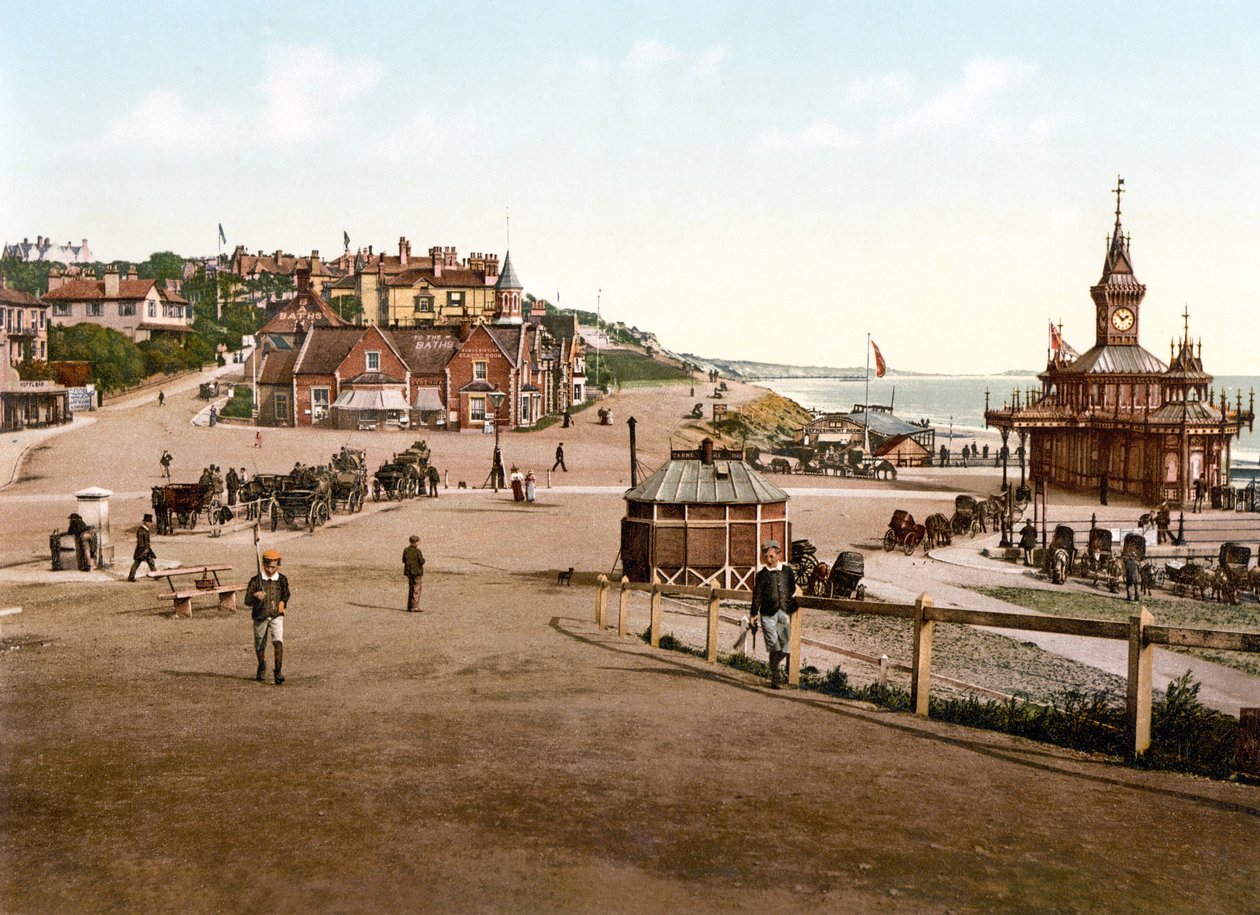 Vchod do Pier, Bournemouth (ručně kolorovaná fotografie) od English School