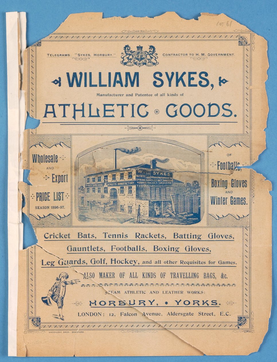Katalog zařízení produkoval William Sykes, 1896 od English School