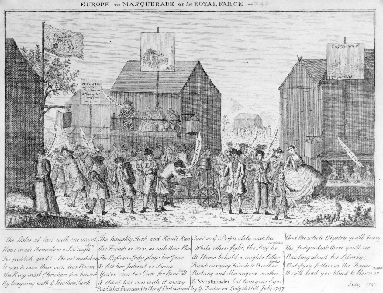Evropa v maškarádě neboli královská fraška, G. Foster, 1747 od English School