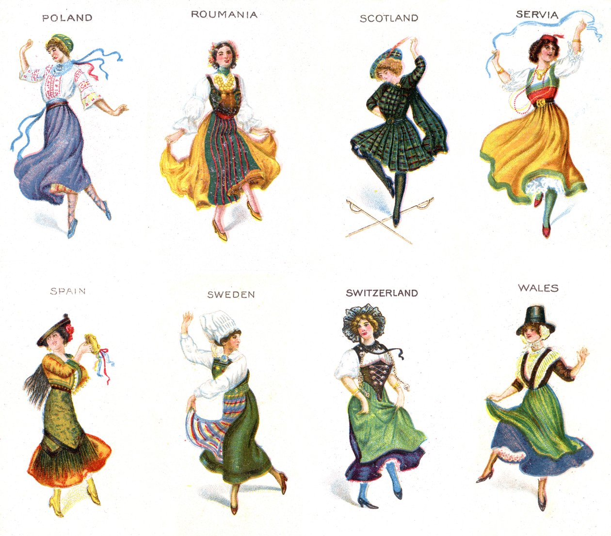 European Dancers, cigaretové karty, 1915 (viz také 473602) od English School