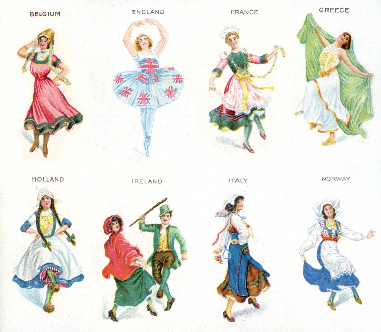 European Dancers, cigaretové karty, 1915 (viz také 473603) od English School