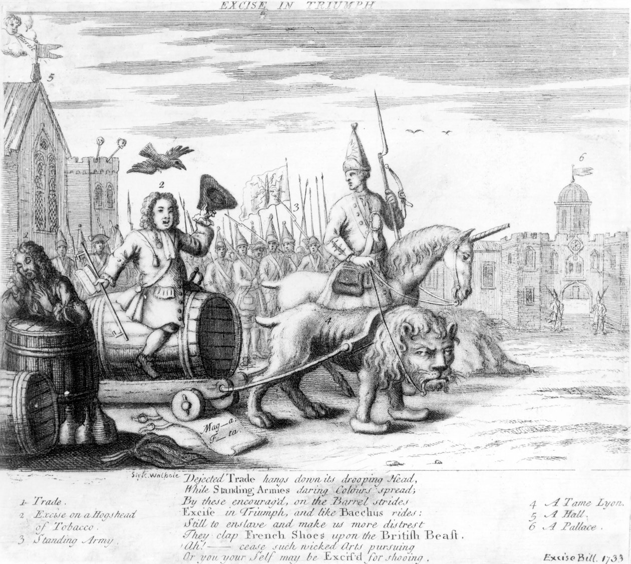 Spotřební daň v Triumphu, 1733 od English School