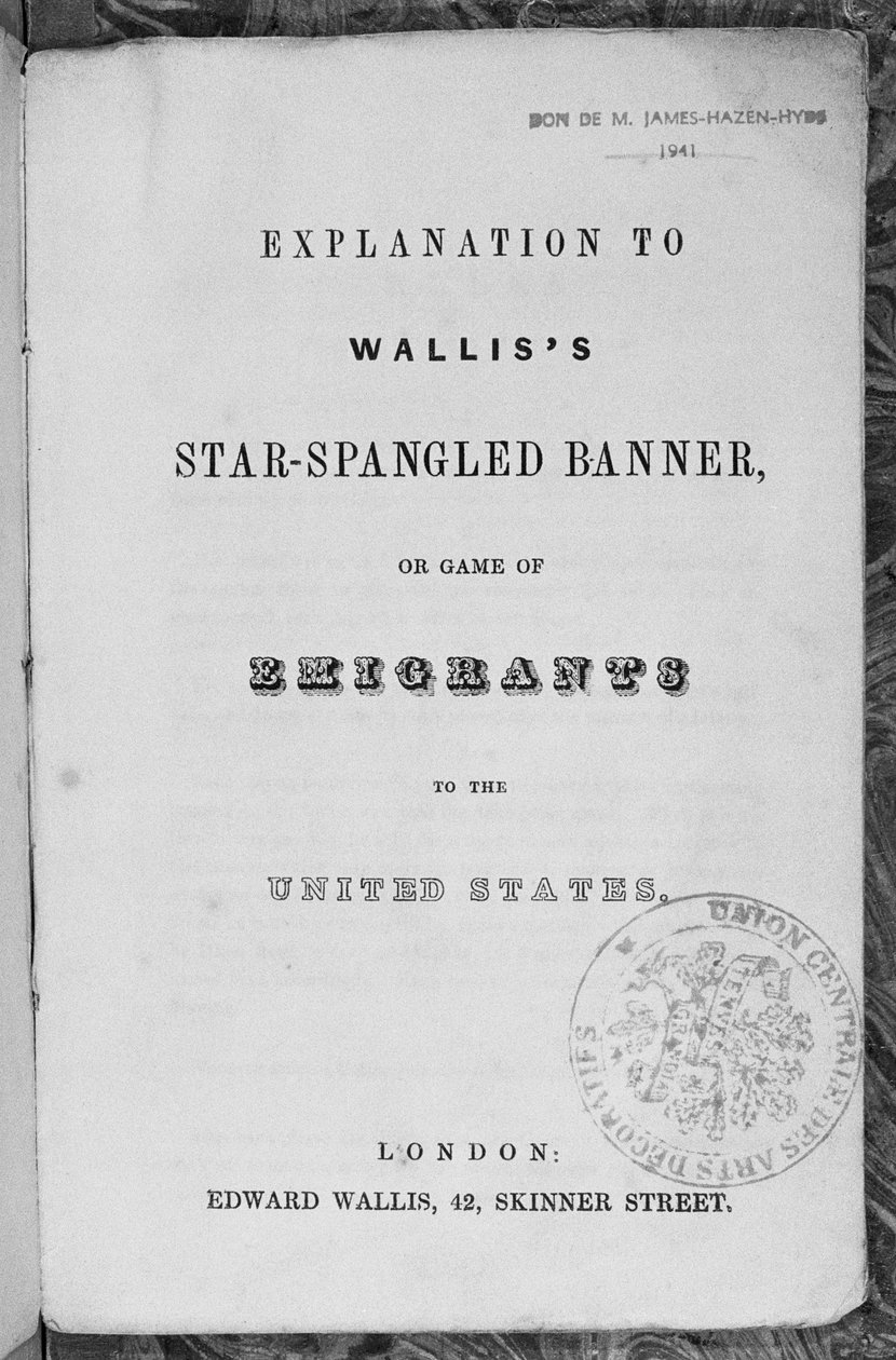 Vysvětlení hry Star-Spangled Banner aneb Emigranti do Spojených států, cca 1840 od English School