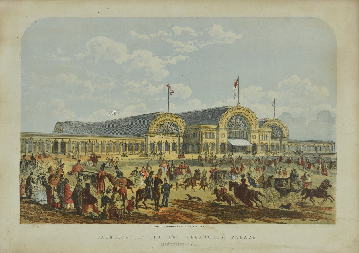 Exteriér paláce uměleckých pokladů, 1851 od English School