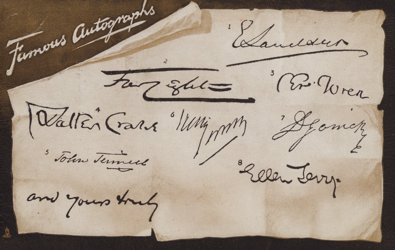 Slavné autogramy a vaše (litografie) od English School