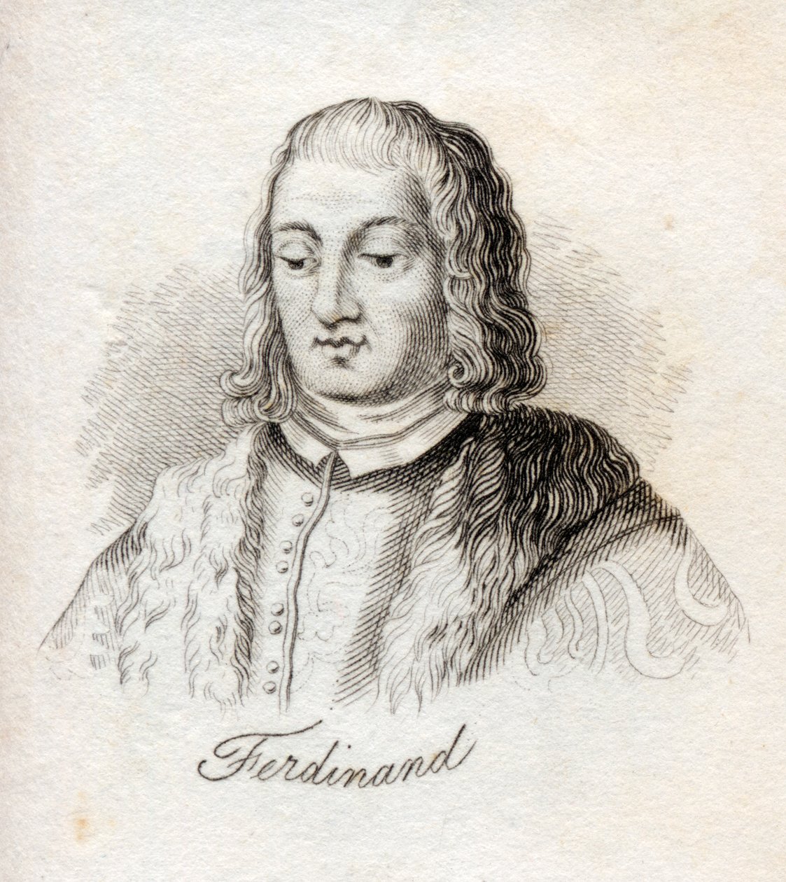 Ferdinand V, král Kastilie, z „Crabbova historického slovníku“, vydaného v roce 1825 od English School