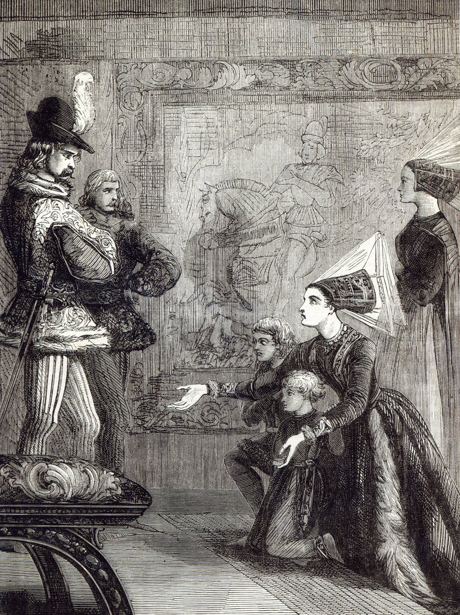 První setkání Edwarda IV. a lady Elizabeth Grayové, ilustrace z 