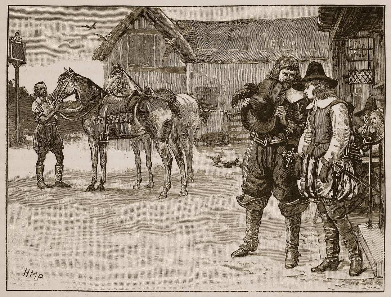 Let lady Arabelly Stuartovny, ilustrace z Cassells Illustrated History of England (sépiová fotografie) od English School