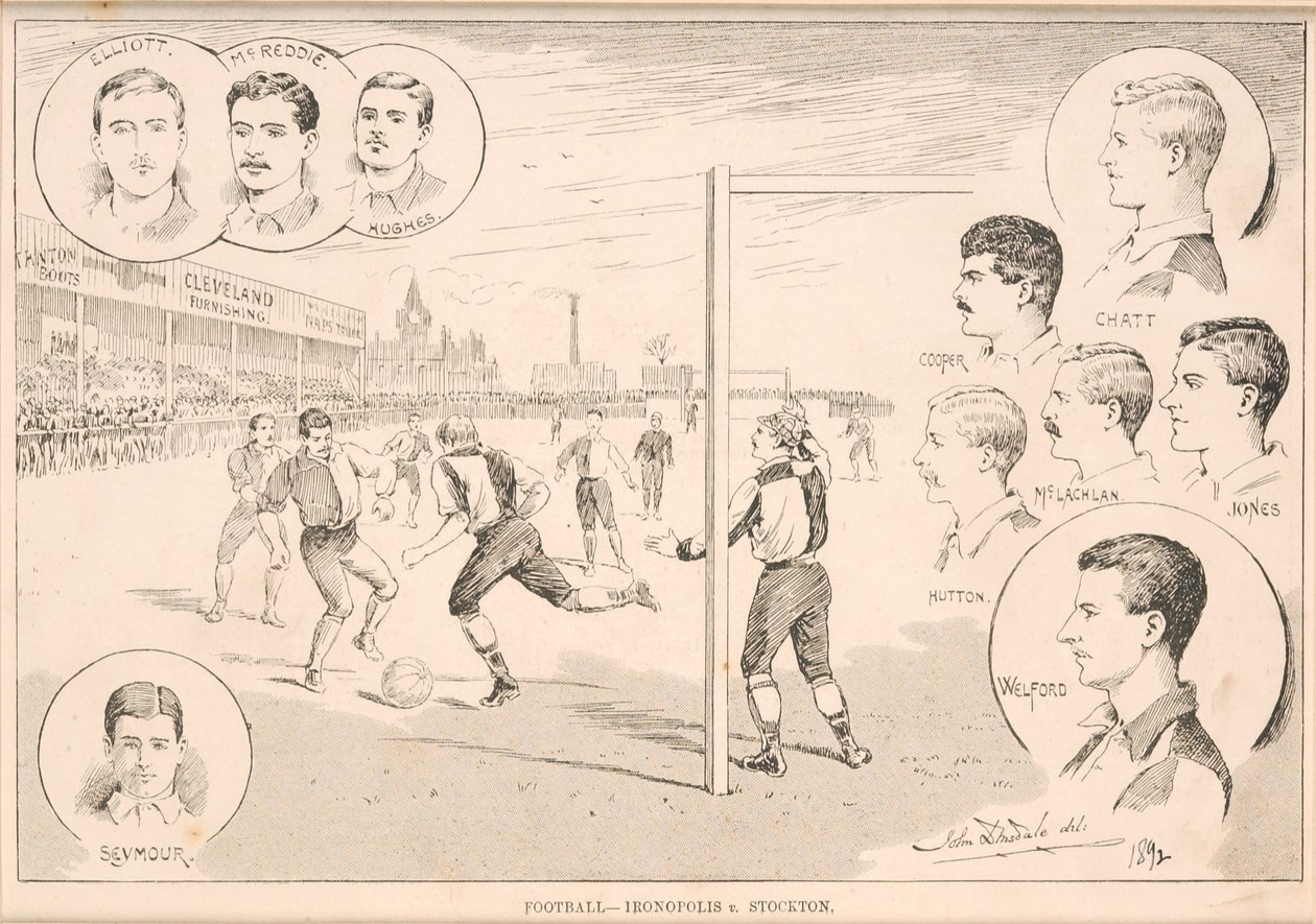 Fotbal – Ironopolis v. Stockton, 1892 od English School
