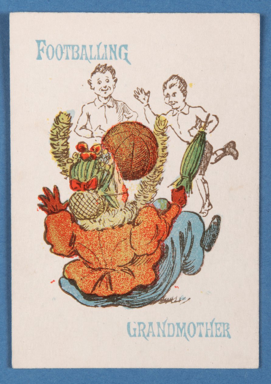 Fotbalová babička z karetní hry Happy Families, kolem roku 1890-1900 od English School