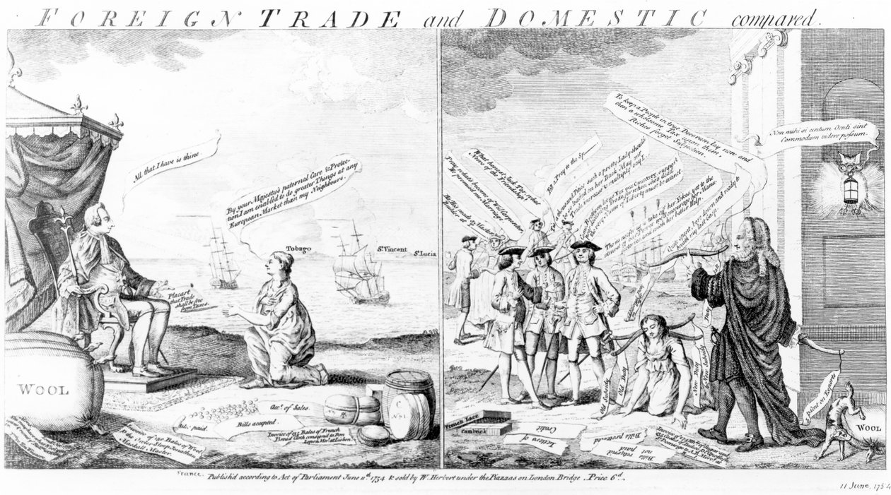 Zahraniční obchod a domácí srovnání, William Herbert, 1754 od English School