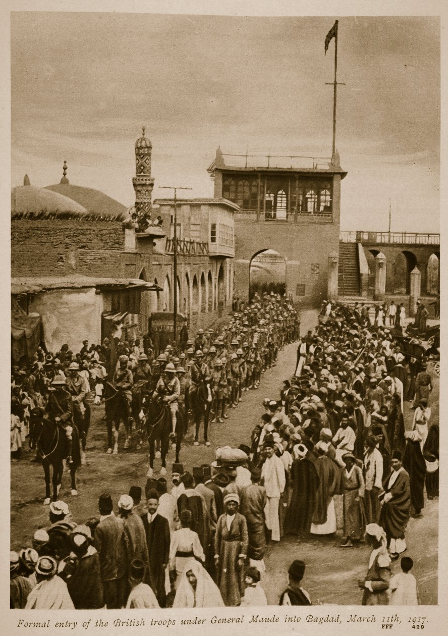 Slavnostní vstup britských vojsk pod velením generála Maudea do Bagdádu, 11. března 1917, 1917-19 od English School
