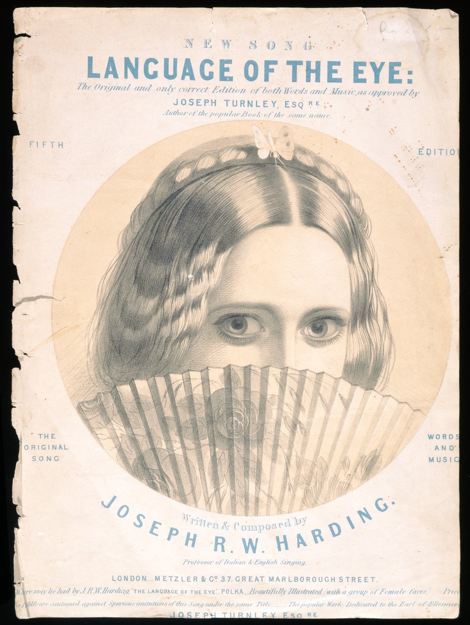 Přední strana obálky Score Sheet of The Language of the Eye, kterou složil Joseph R. W. Harding od English School