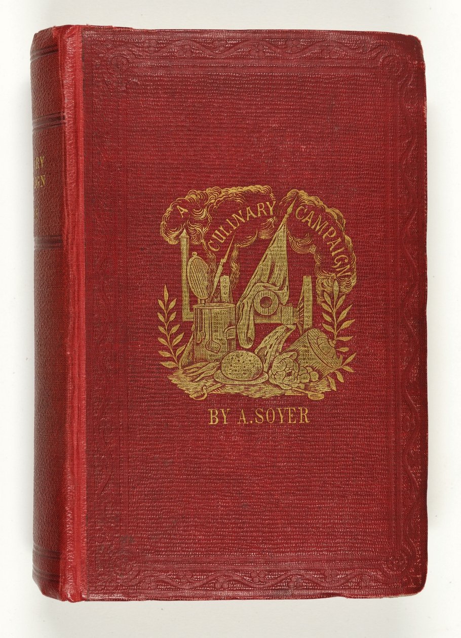 Přední strana obálky Soyers Culinary Campaign, vydané G.Routledge & Co., Londýn, 1857 od English School