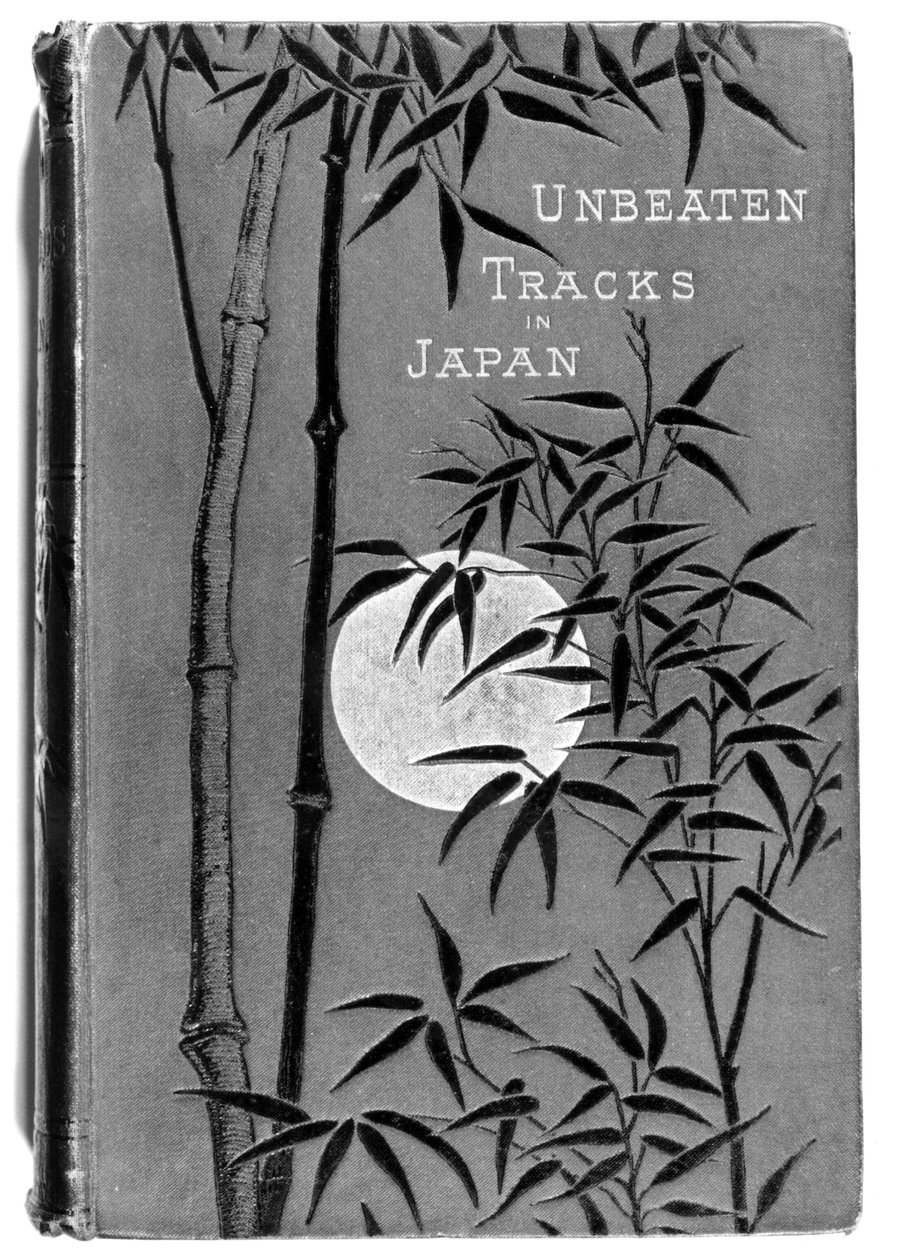 Přední strana obálky Unbeaten Tracks in Japan od Isabella Bird (1831-1904), první vydání, vydal John Murray, 1880 od English School
