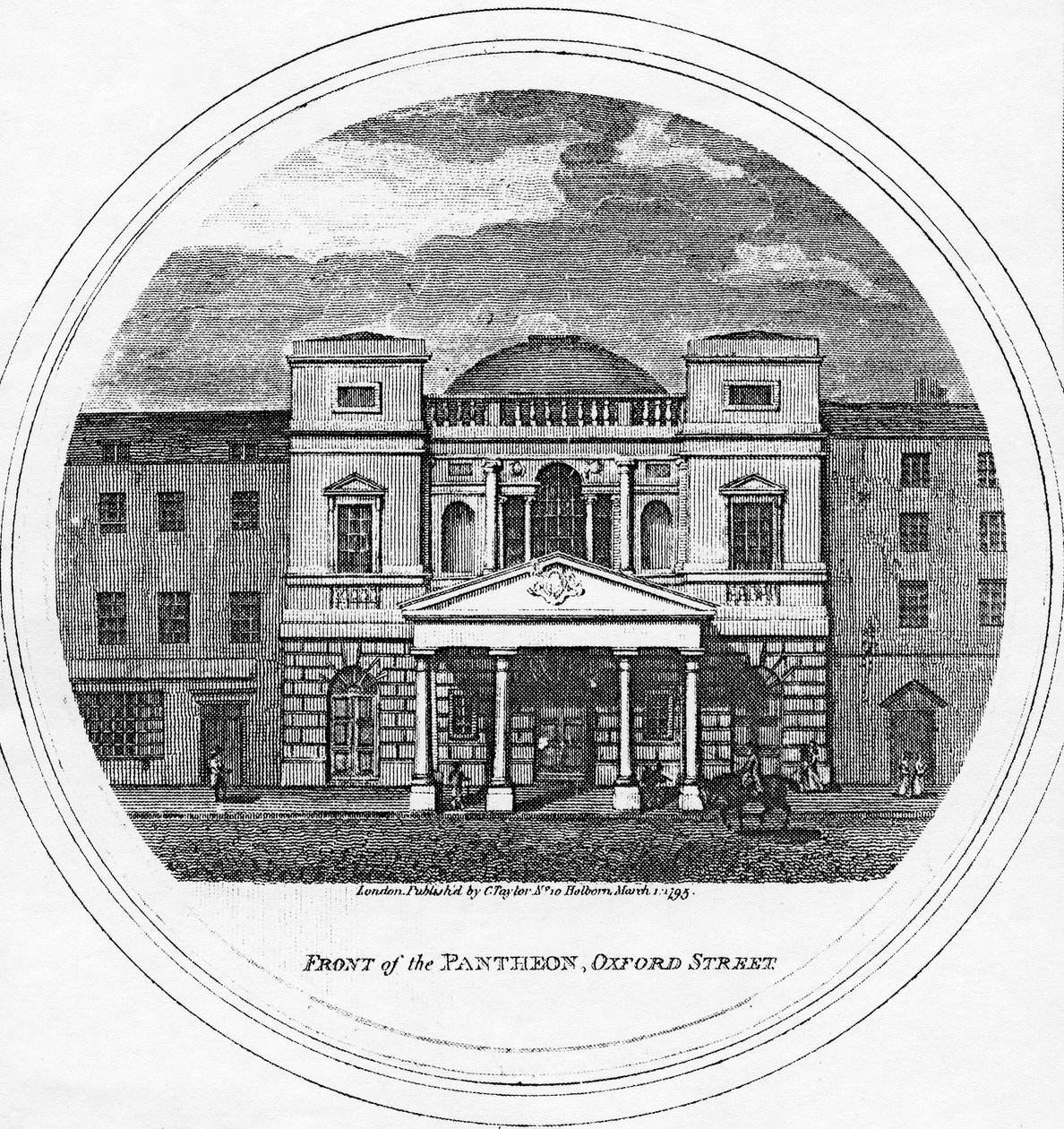 Před Pantheonem, Oxford Street, 1795 od English School
