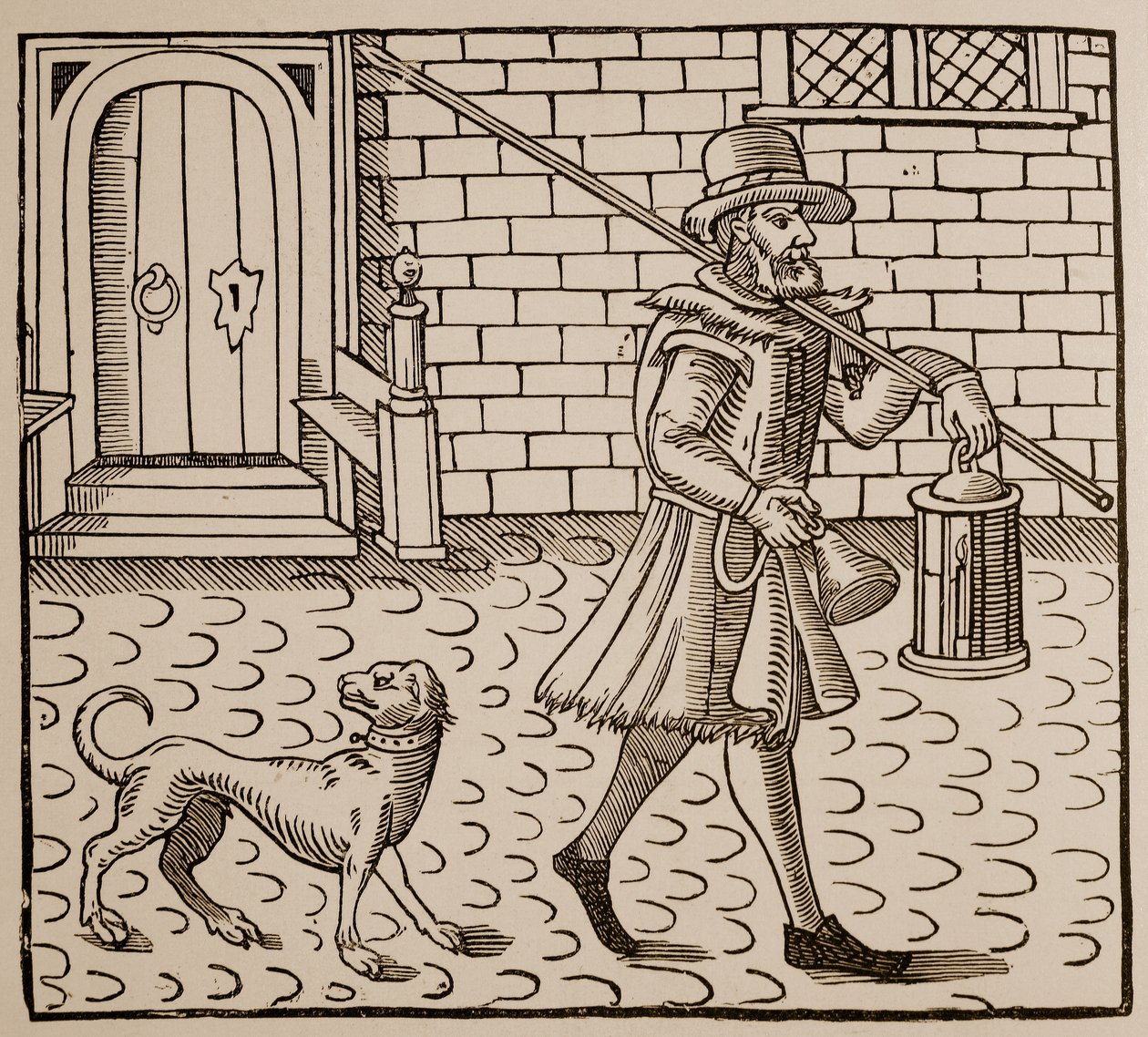 Frontispis z The Bellman of London, Thomas Dekker (1572-1632), 1616 (sépiová fotografie) od English School