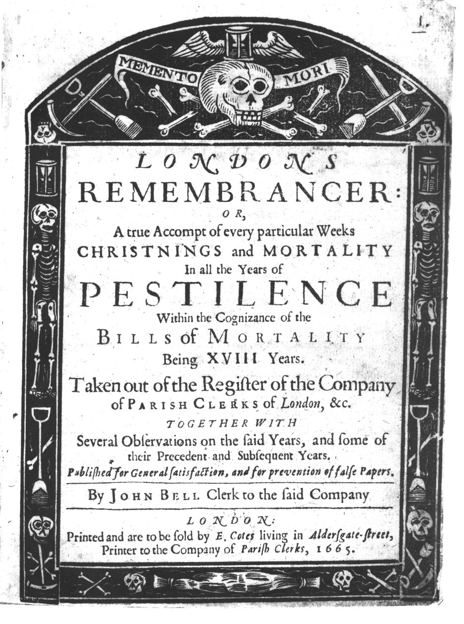 Frontispiece k Londons Remembrance od Johna Bella, 1665 od English School