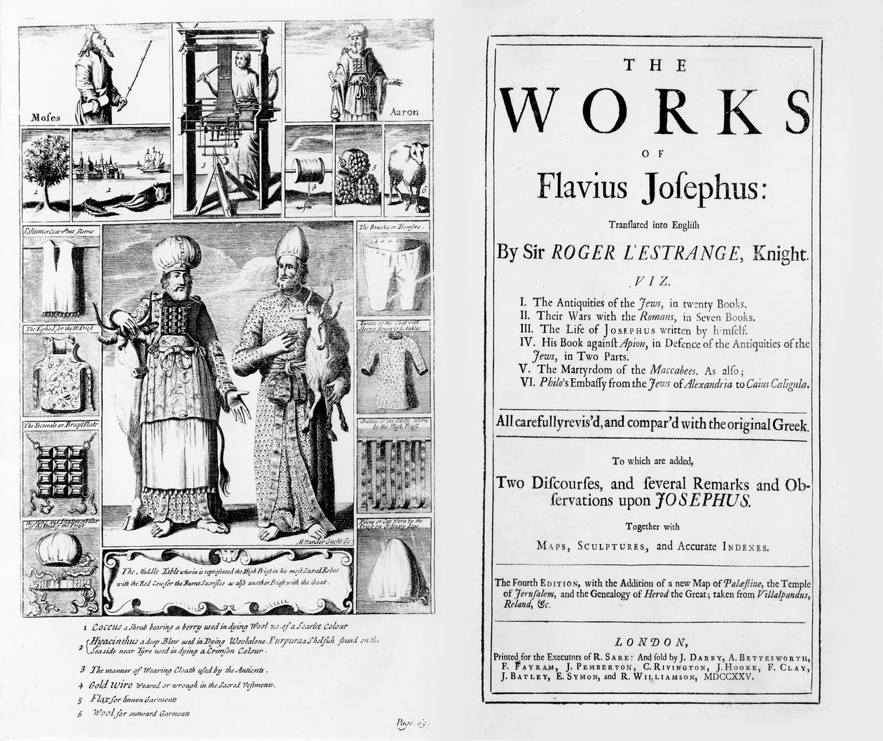 Frontispis k Dílu Flavia Josepha, 1725 od English School